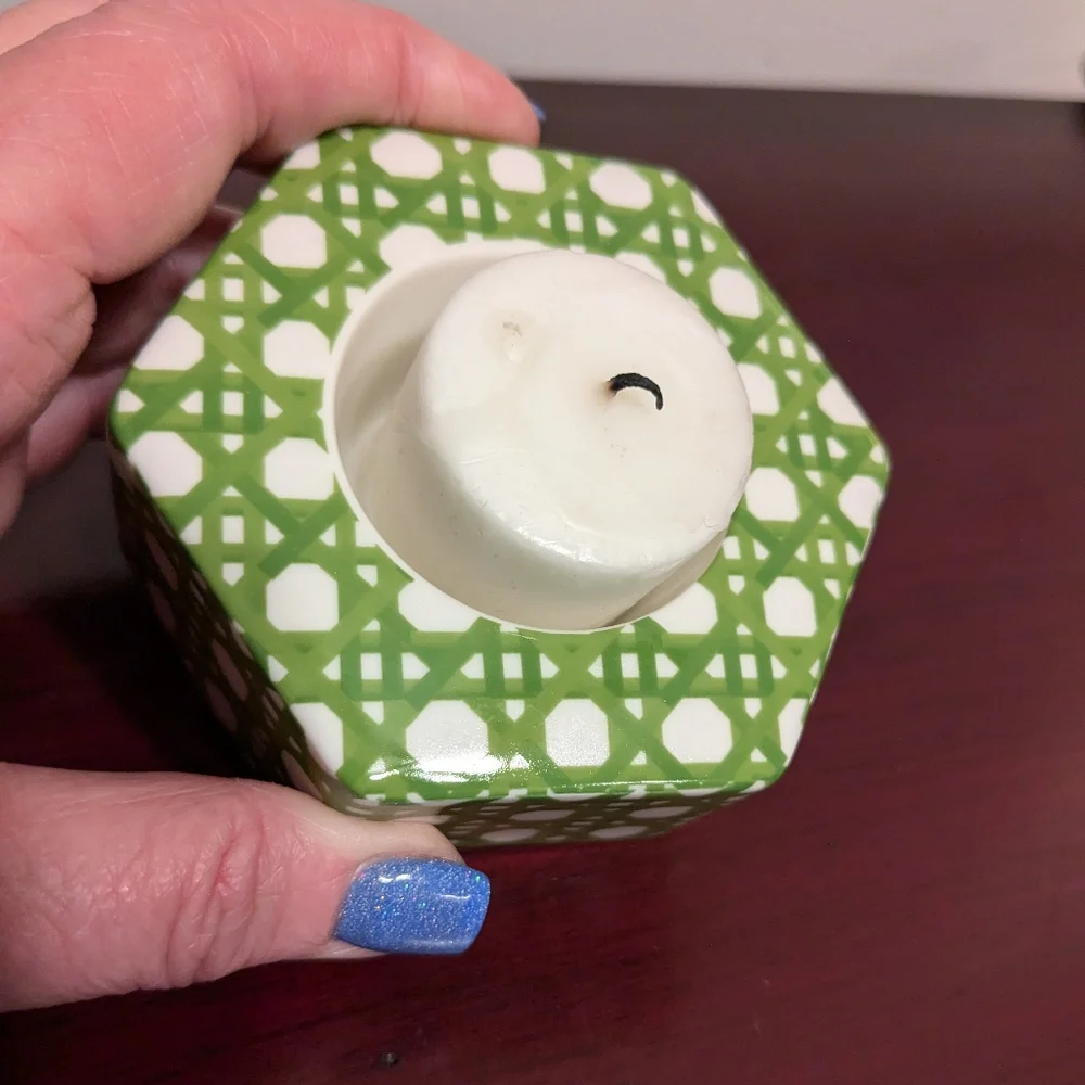 Partylite Ceramics 3 Hexagon Colorful Votive Tealight Candle Holders NEW Box - Picture 5 of 13